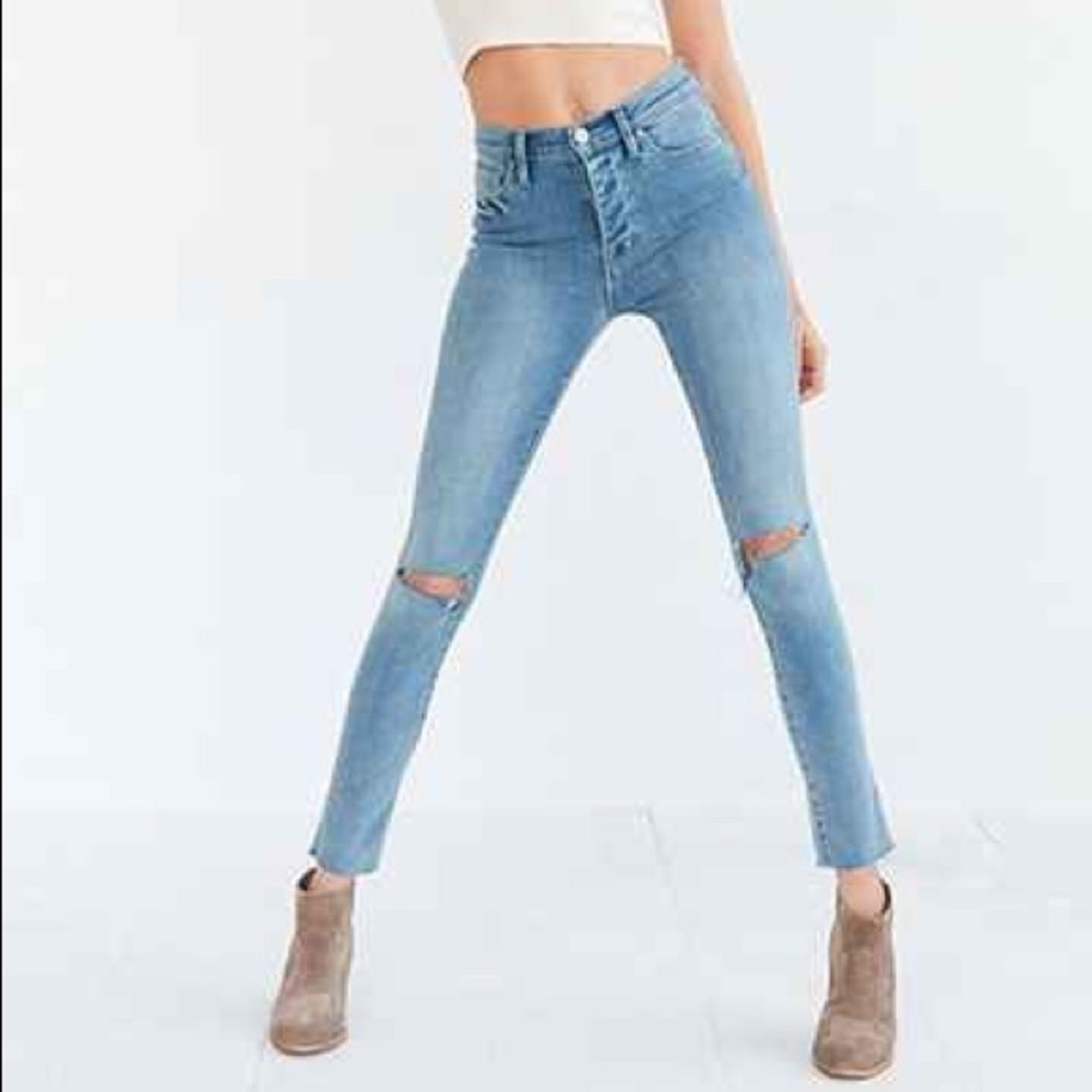BDG crop twig high rise denim 25 w size 1 UO